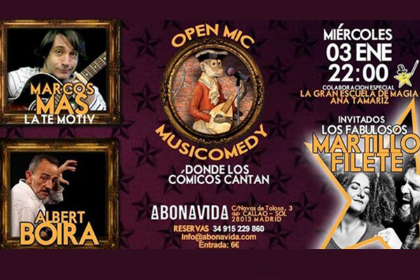 Magia en ¡Open Musicomedy! con Martillo y Filete.